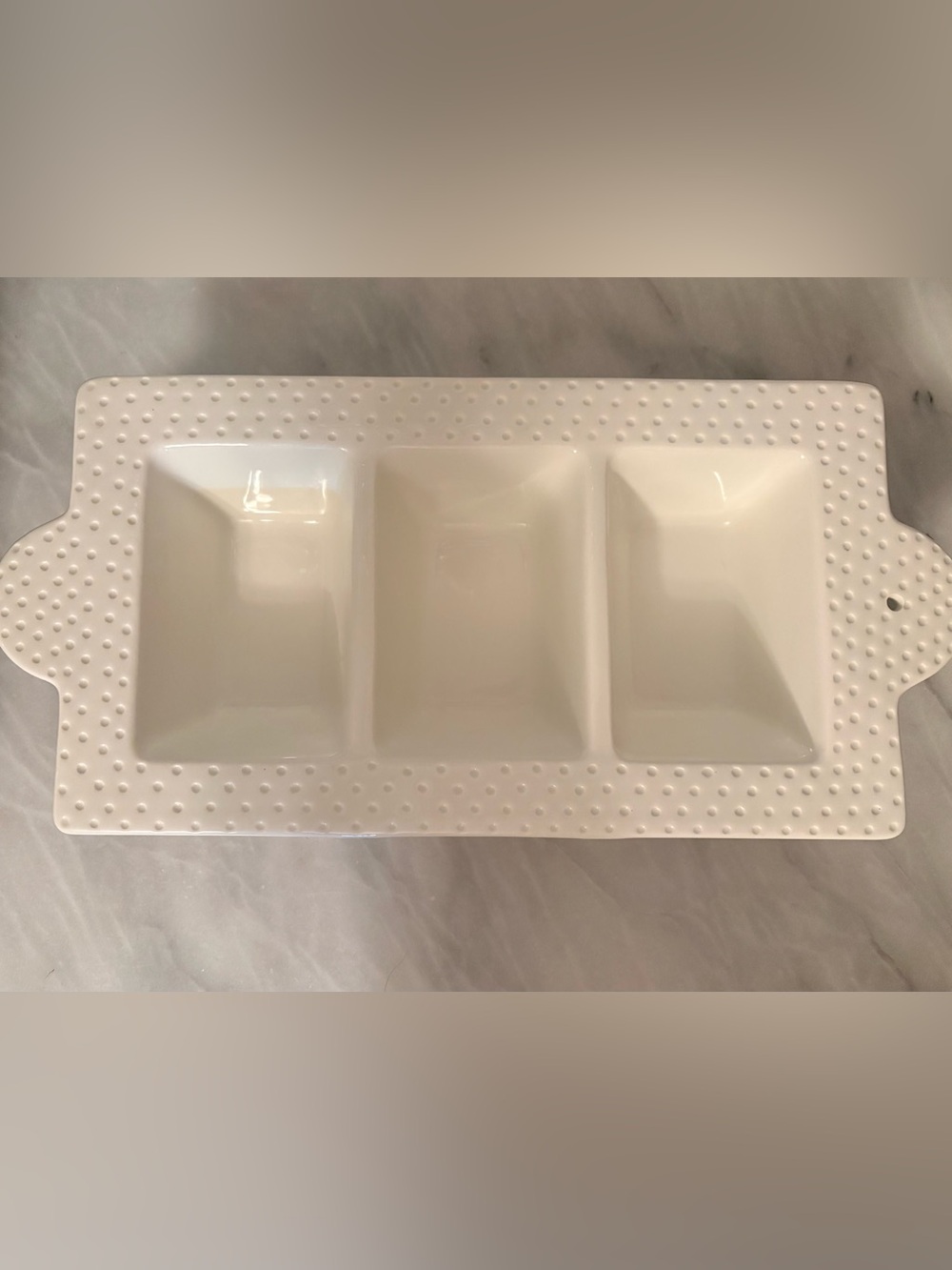Nora Fleming Swiss Dot Divided Serving Dish I3